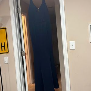 Navy Blue Slim Fit Prom Dress